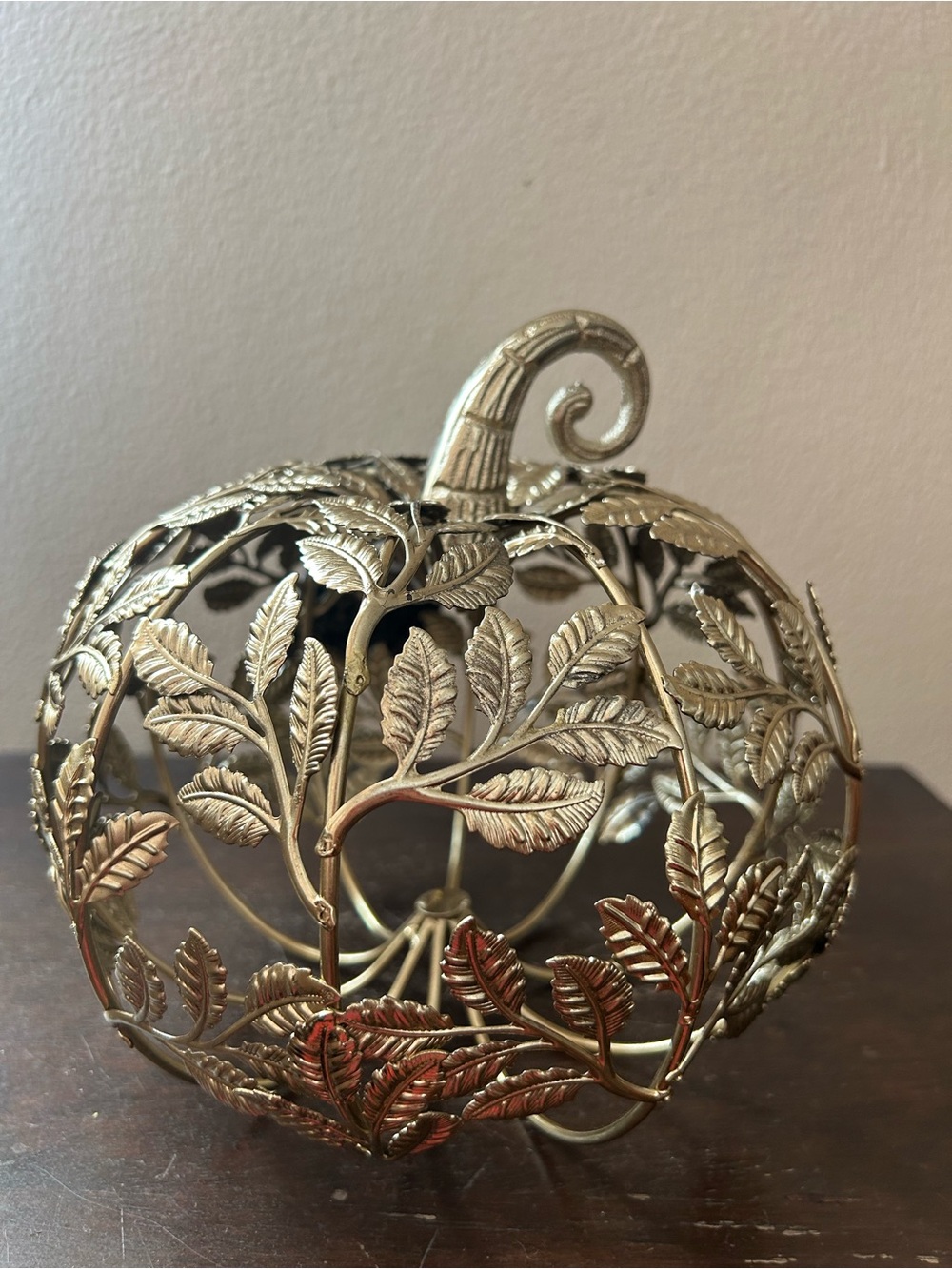 Christian Siriano New Thanksgiving Metal Pumpkin With Leaf Patttern